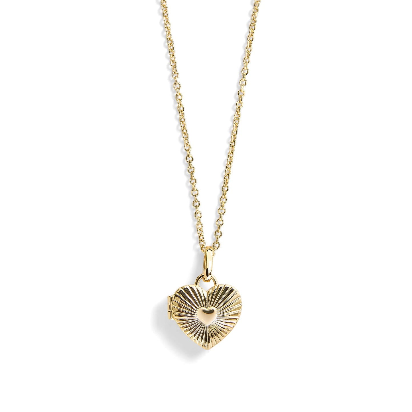 Personalized Fluted Heart Locket Necklace
