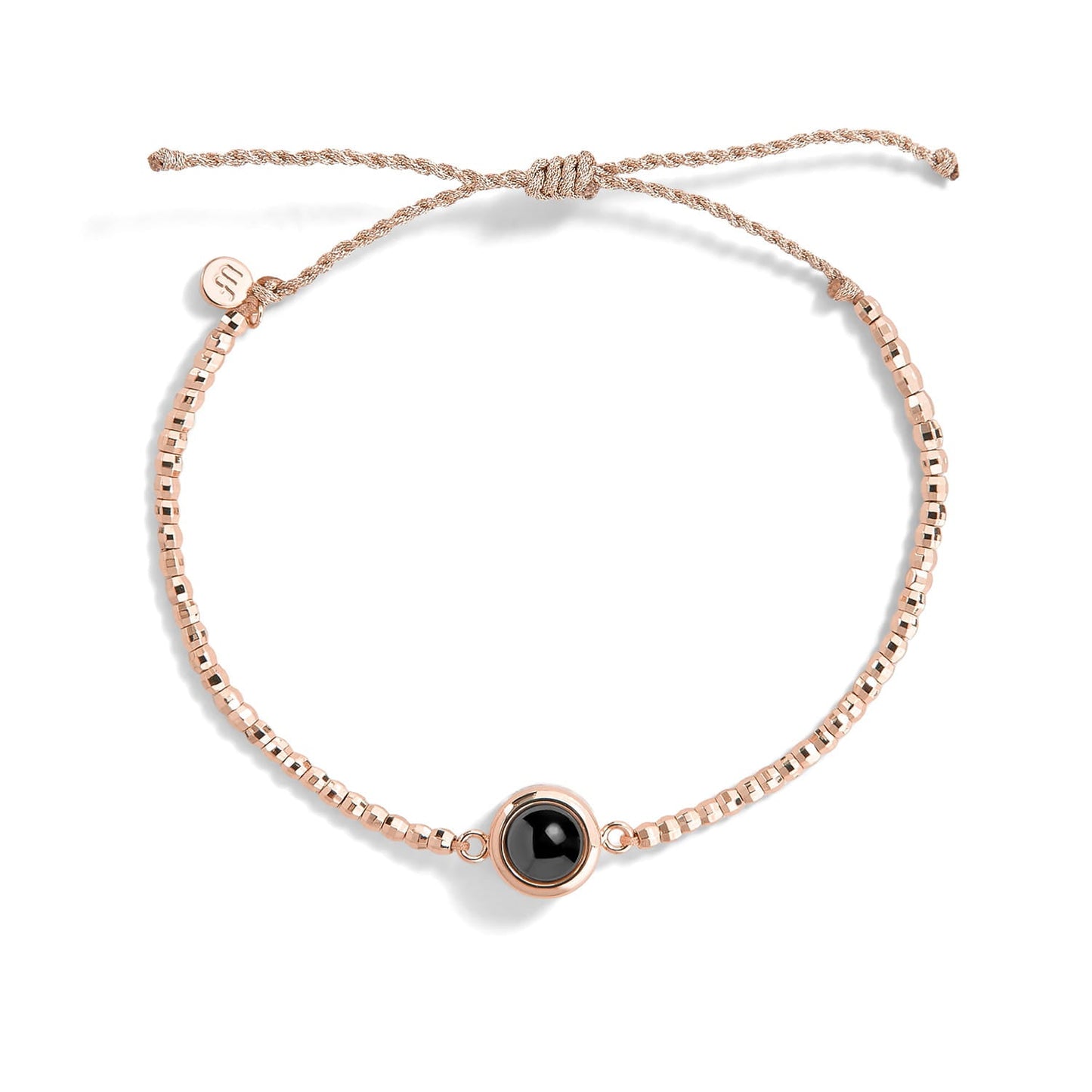Personalized Metallic Bead Slider Bracelet