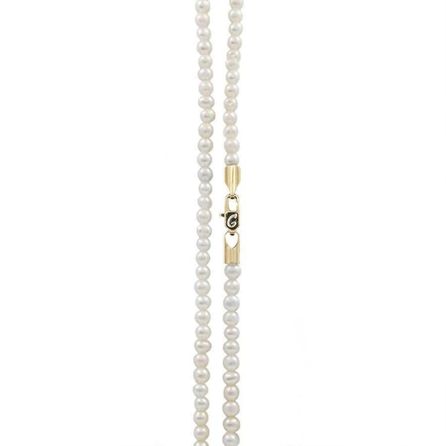14" 3mm White Pearl Necklace