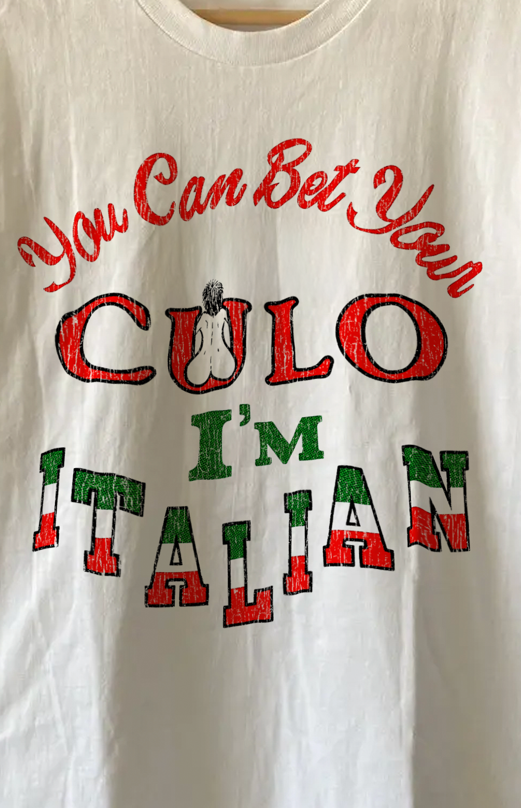 I'm Italian Culo Washed White Tee