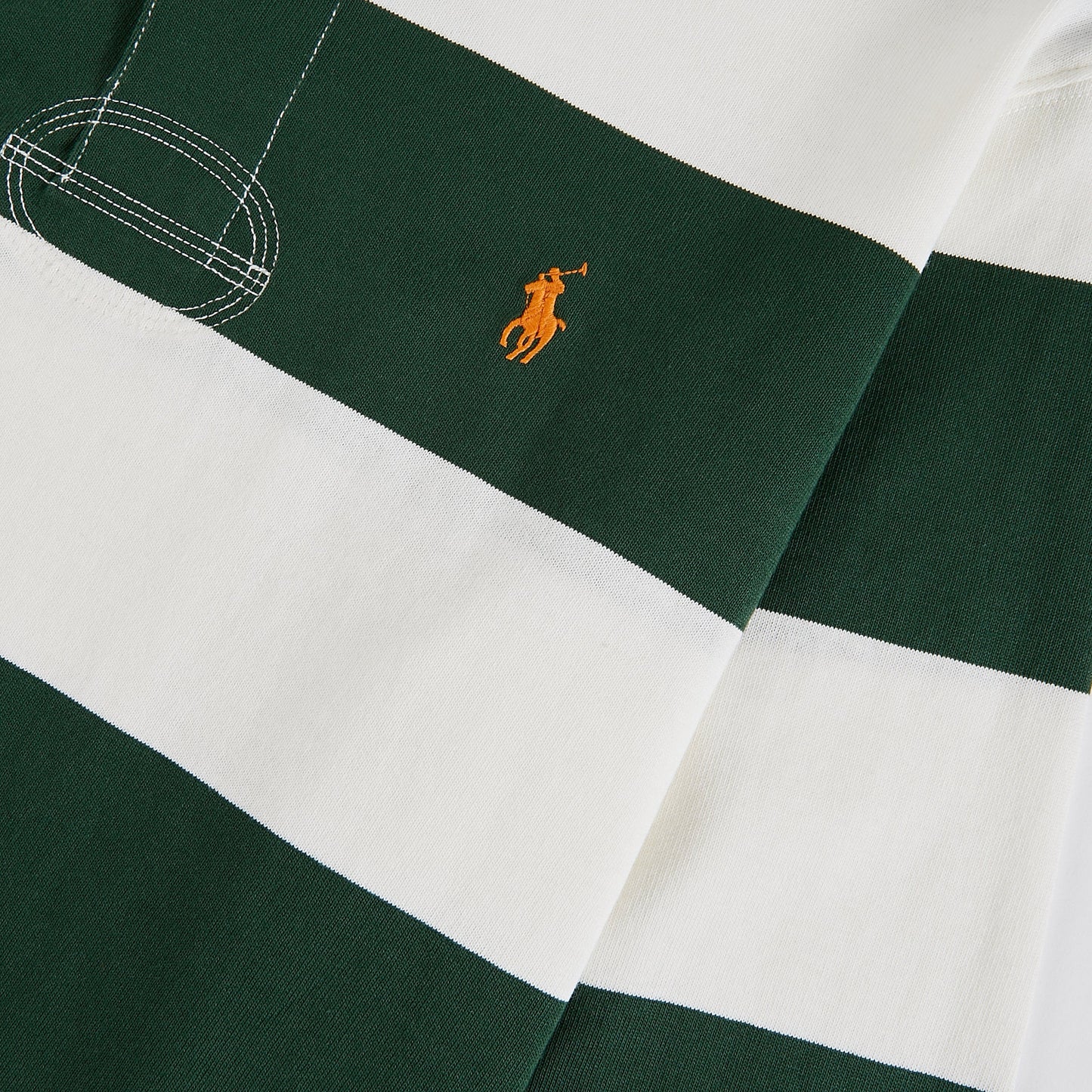 Khaki-Collar Rugby Shirt | Grass Green/Trophy Cream