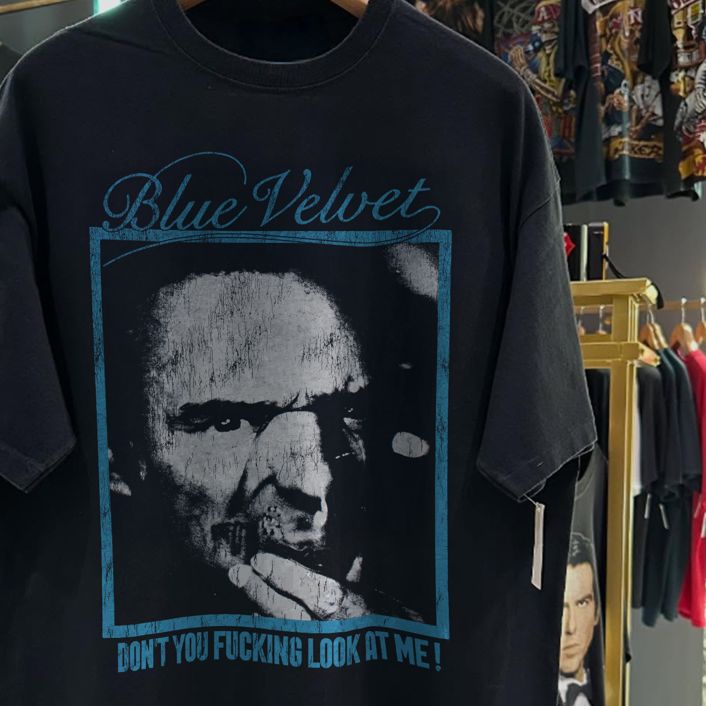Rare Blue Velvet 'David Lynch' Washed Black T-Shirt