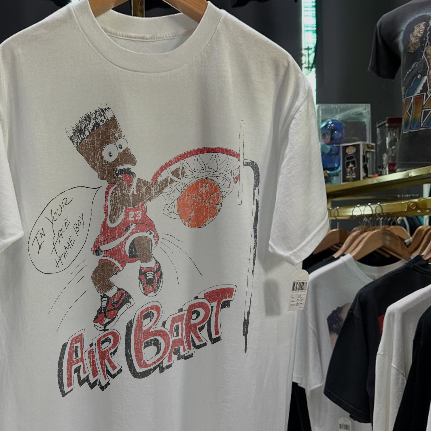 90s Air Bart 'In Your Face Homeboy' Boot Bart Rare Washed White T-Shirt