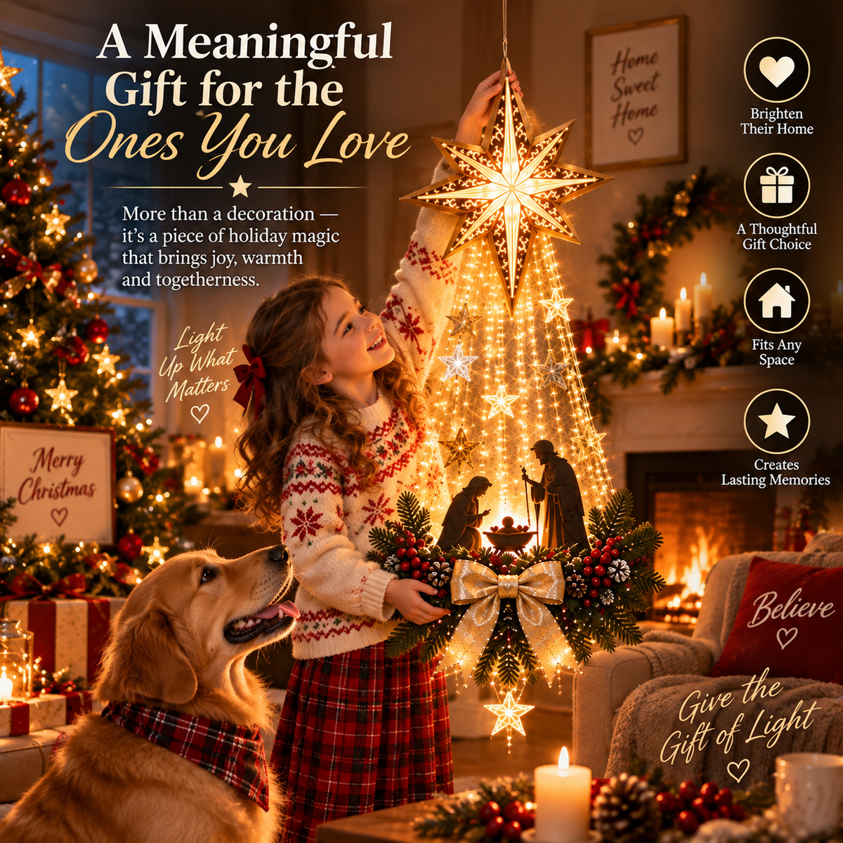 🎄 FINAL HOURS — SAVE 49% TODAY! 🎄 🌟 Bethlehem Star of Hope™ – Illuminated Nativity Wall Décor ✨