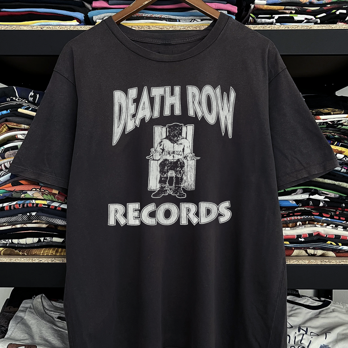 Rare Death Row Records Washed Black Tee