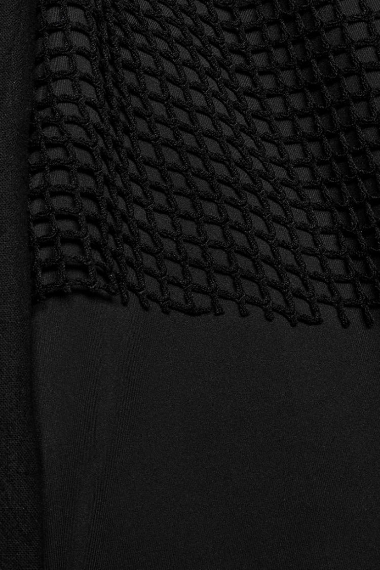 Black Mesh Asymmetric Zipper Men's Punk Pants