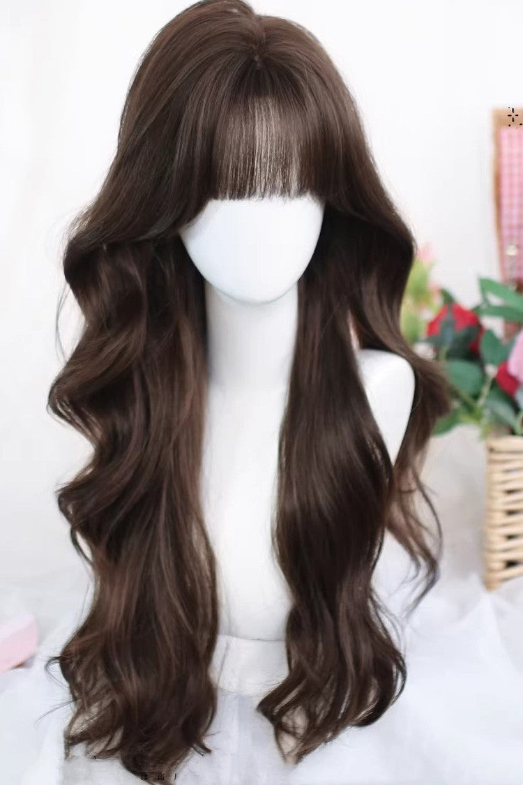 Ash Brown Big Wavy Curls Effortless Chic No-Prep Sweet Lolita Wig