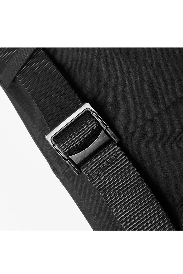 Black Clasp Belt Multi-Level Pocket Pit Ribbon Decoration High Waist Women's Punk Shorts