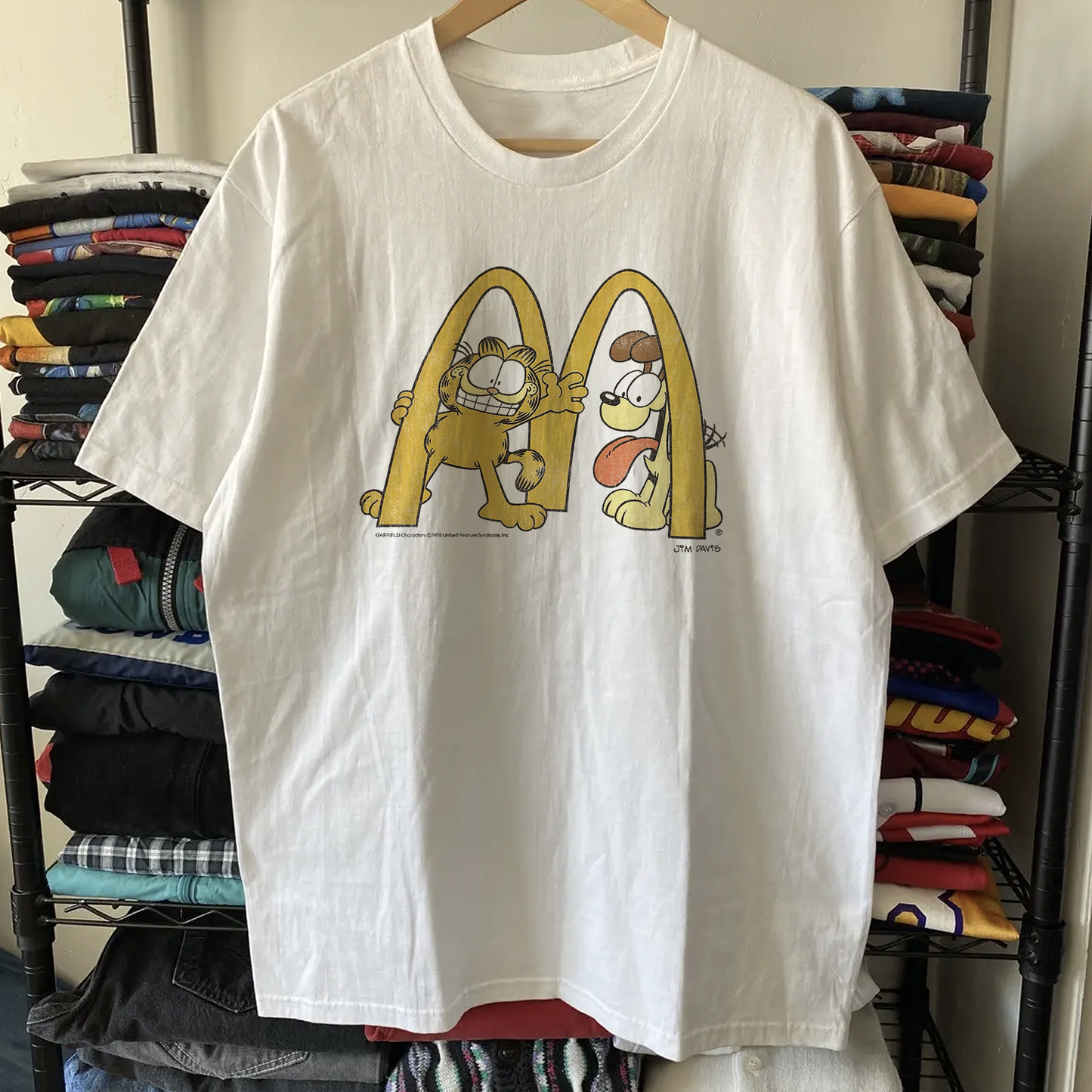 Rare Garfield McDonalds Washed White Tee