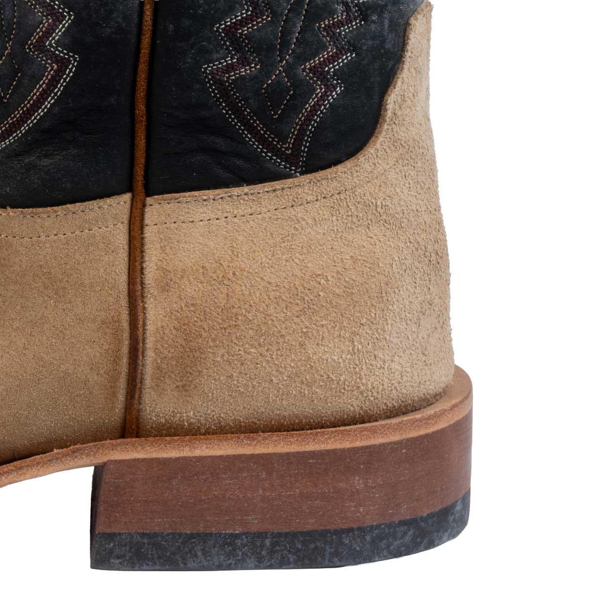 Anderson Bean Men's Square Toe Tan Crazyhorse Black Western Boot