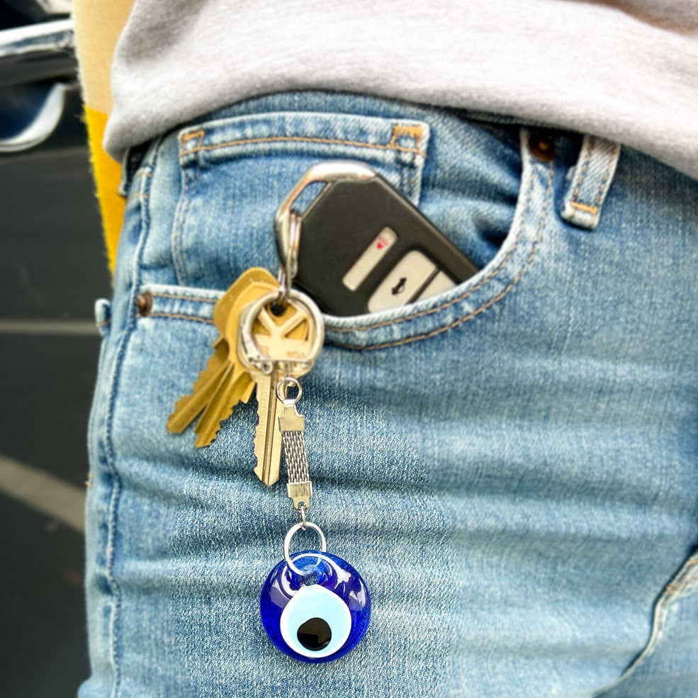 Evil Eye Glass Keychain