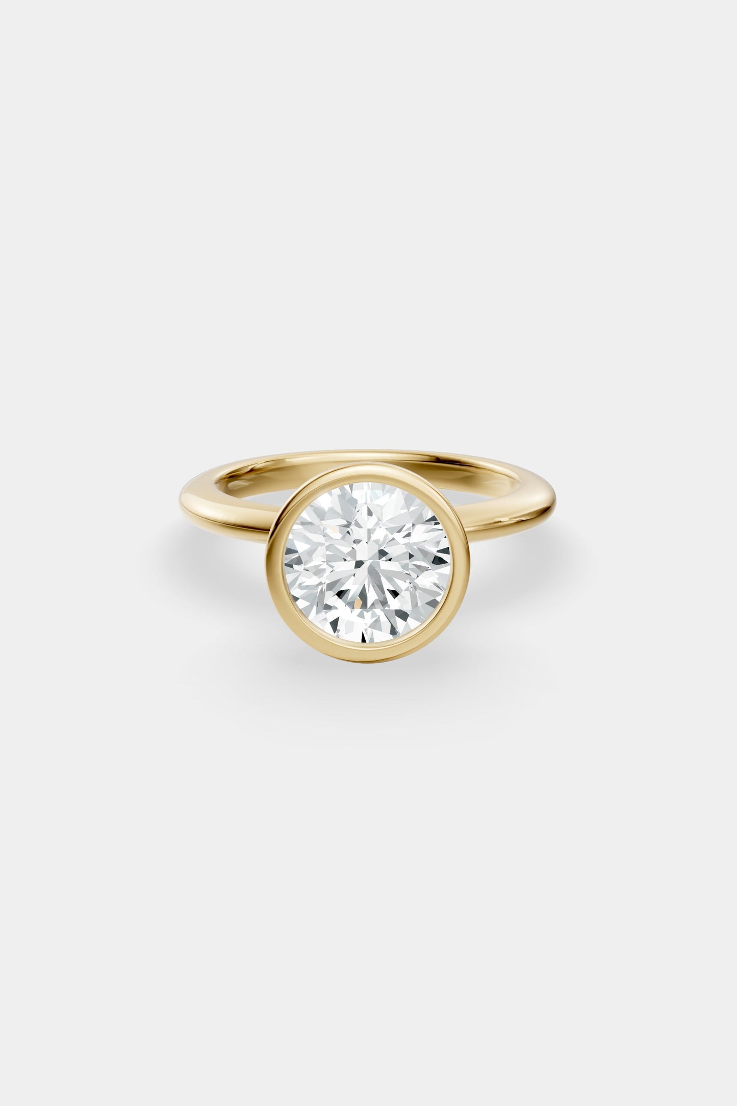 Diamond Bezel Solitaire Ring | Gwen Band