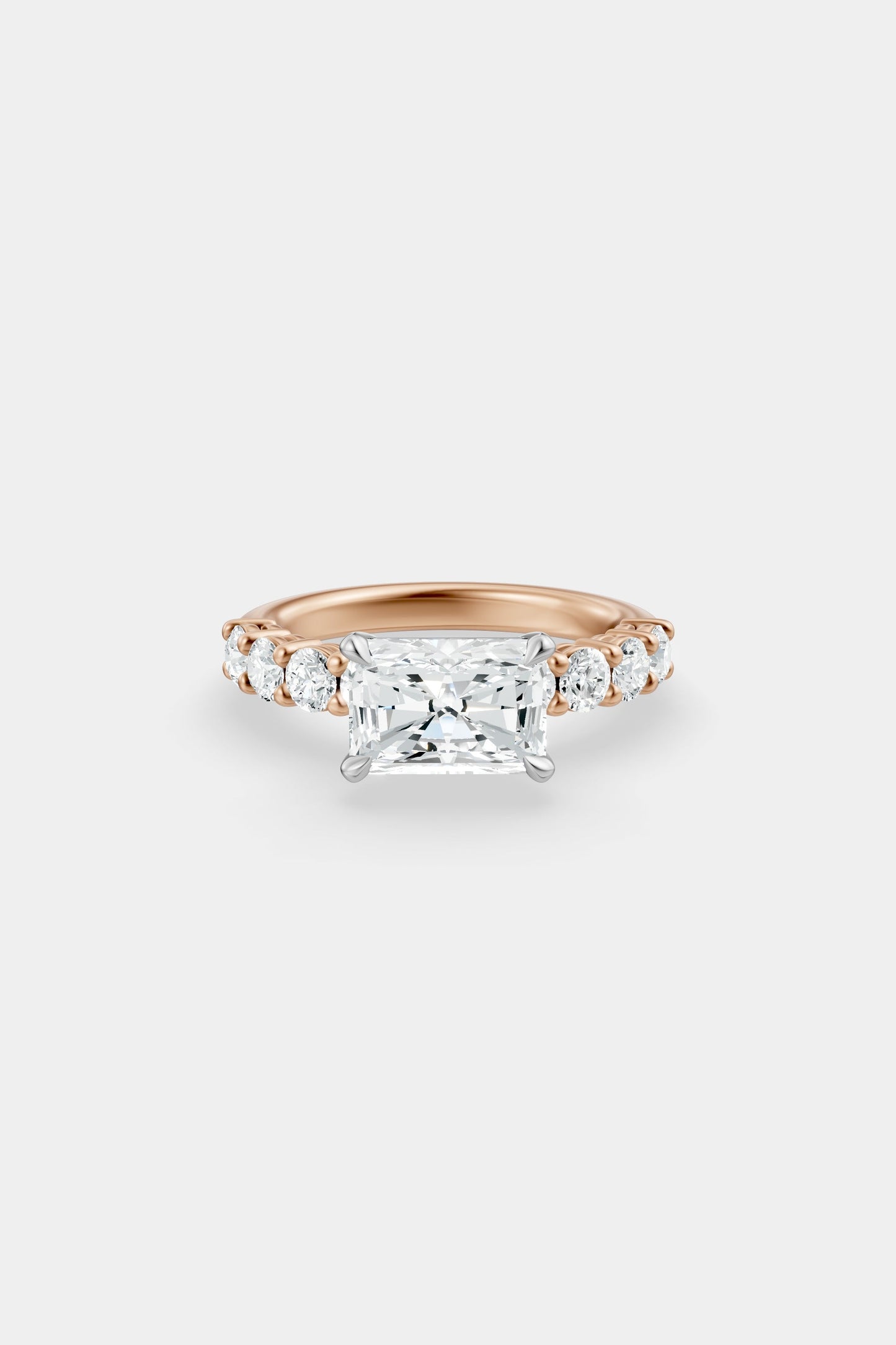 East West Diamond Solitaire Ring | 0.10ct Diamond Half Eternity Band