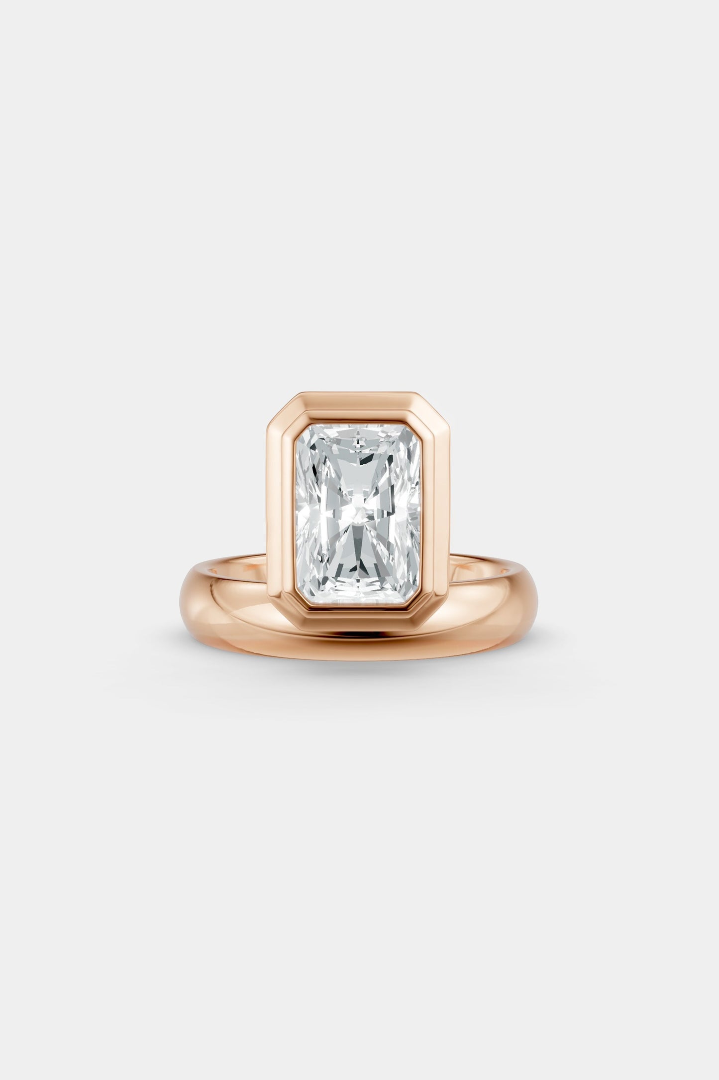 Framed Radiant Bezel Ring | Rounded Band