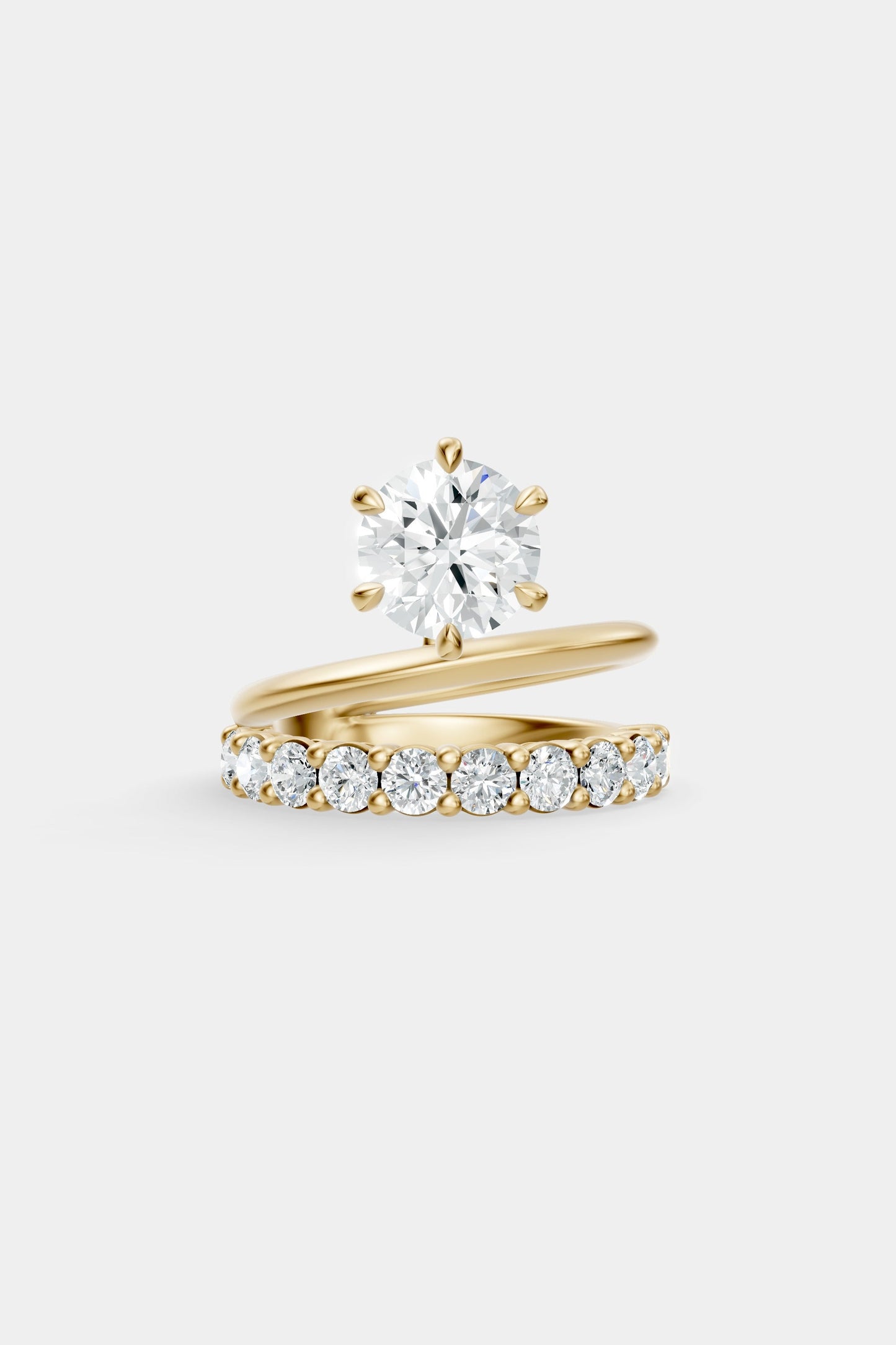 Double Band Floating Diamond Ring | 0.10ct Diamond Band
