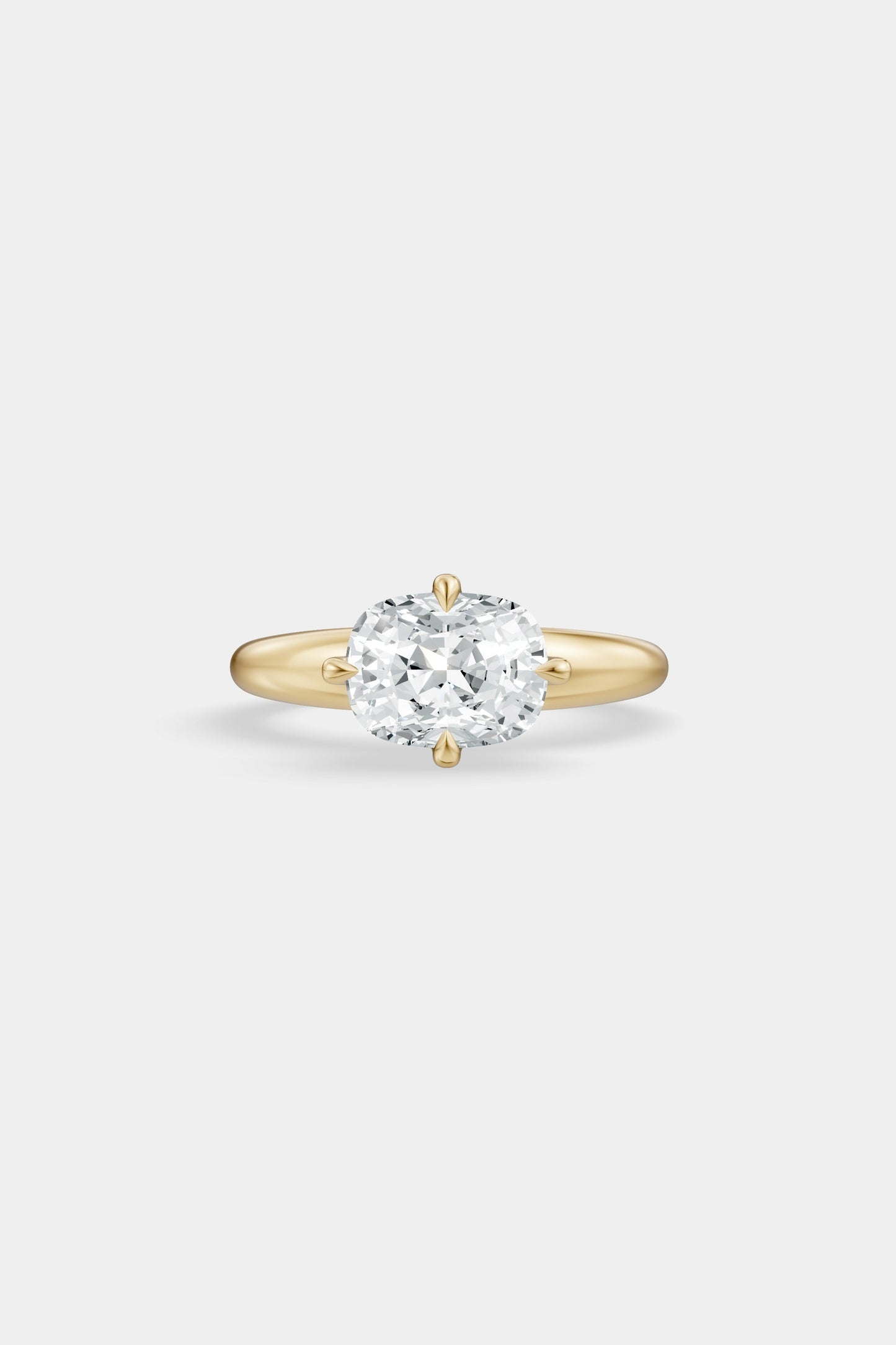 Compass Set Diamond Solitaire Ring | Large Heidi Band