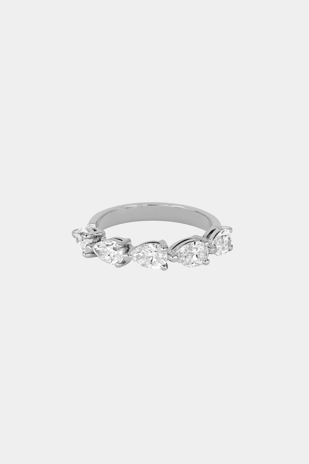 Pear Diamond Ring | 18K White Gold