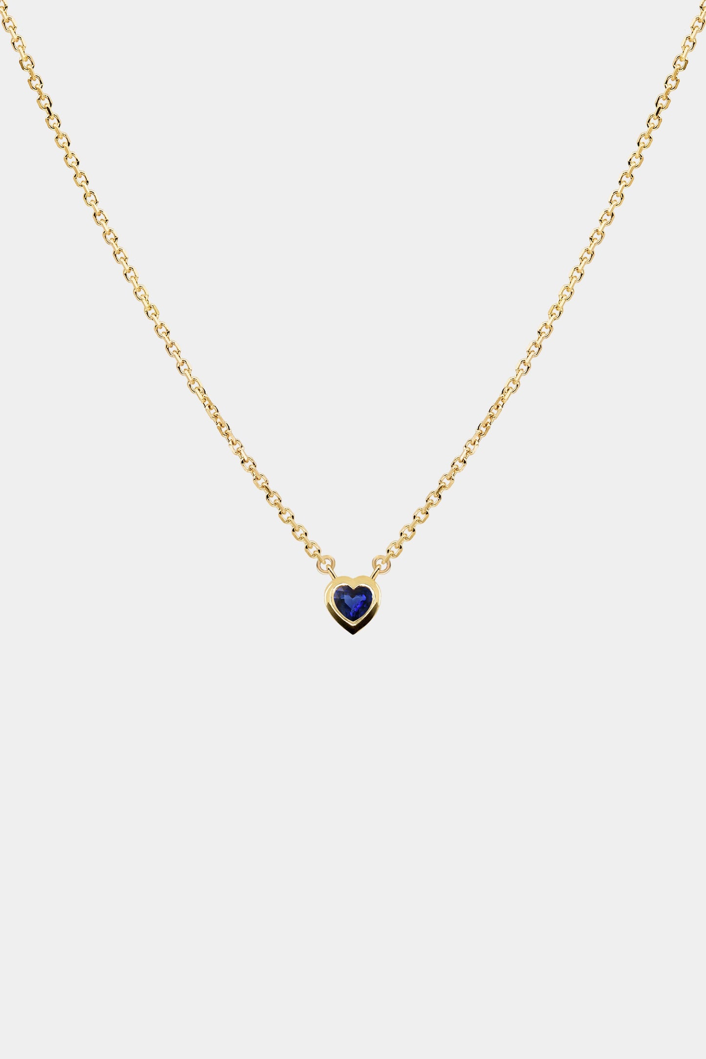 Heart Gemstone Necklace | 9K Yellow Gold