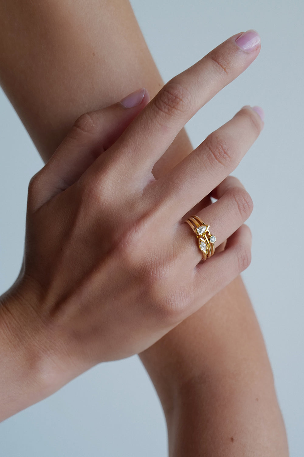 Mini Marquise Diamond Ring | 9K Yellow Gold
