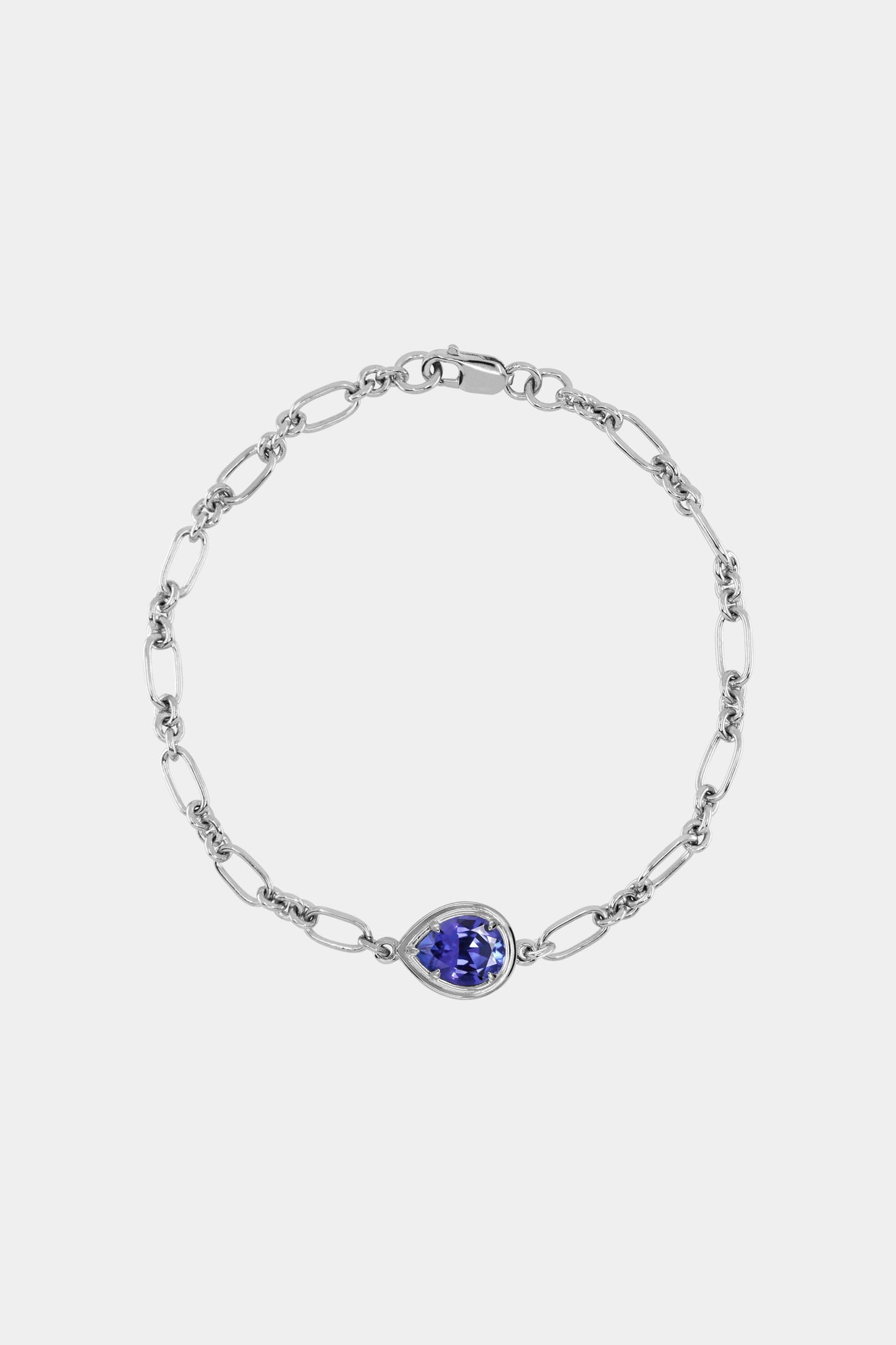 Roma Pear Gemstone Bracelet | White Gold