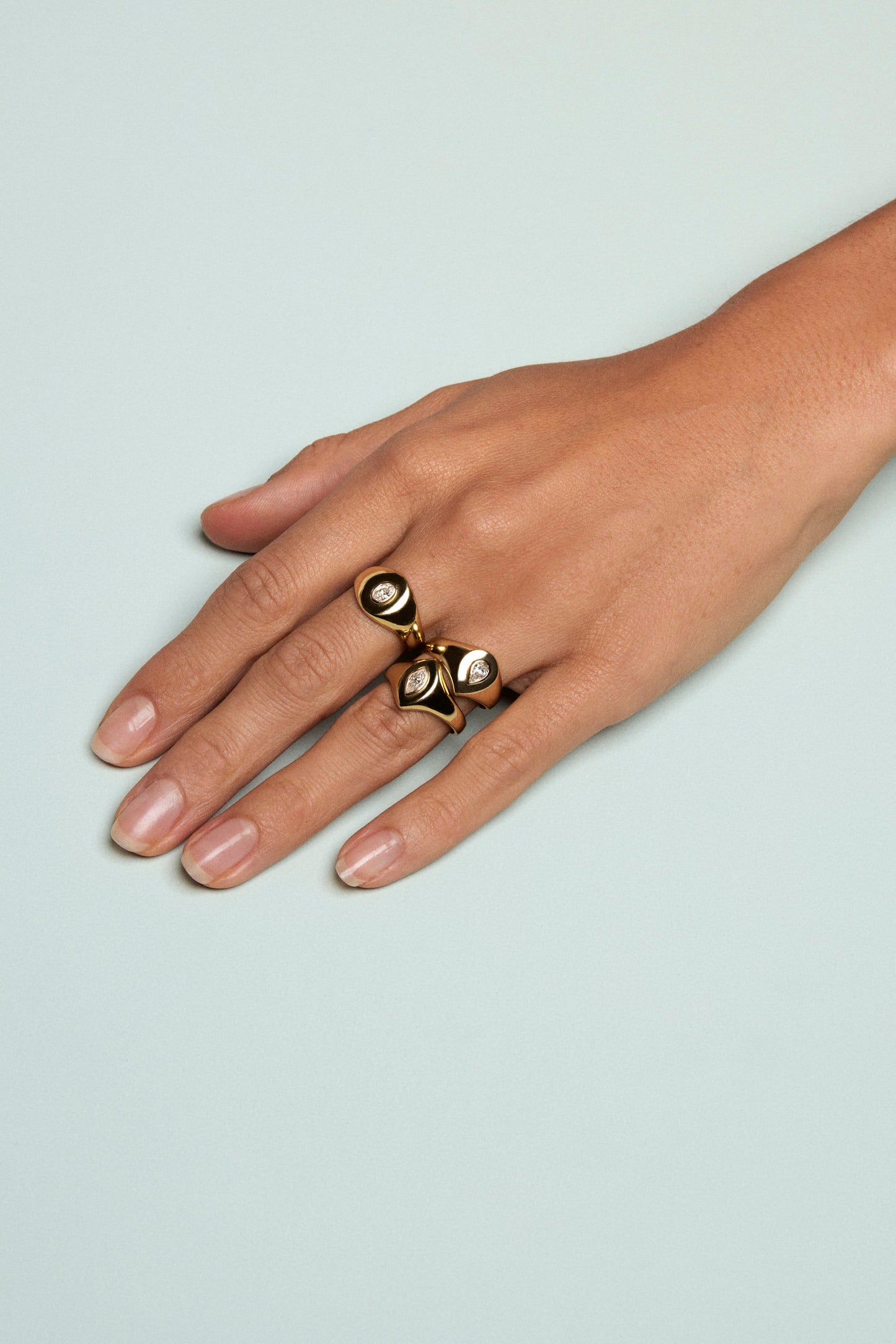 Pear Diamond Signet Ring | White Gold