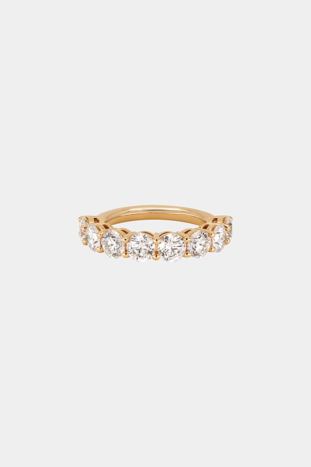 Round Diamond Half Band | 18K Rose Gold