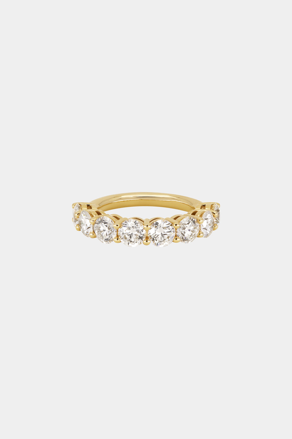 Round Diamond Half Band | 18K Yellow Gold