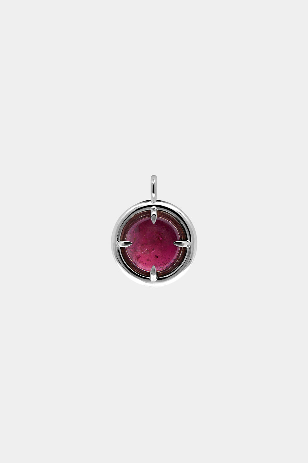 Pink Round Tourmaline Attachment | Silver