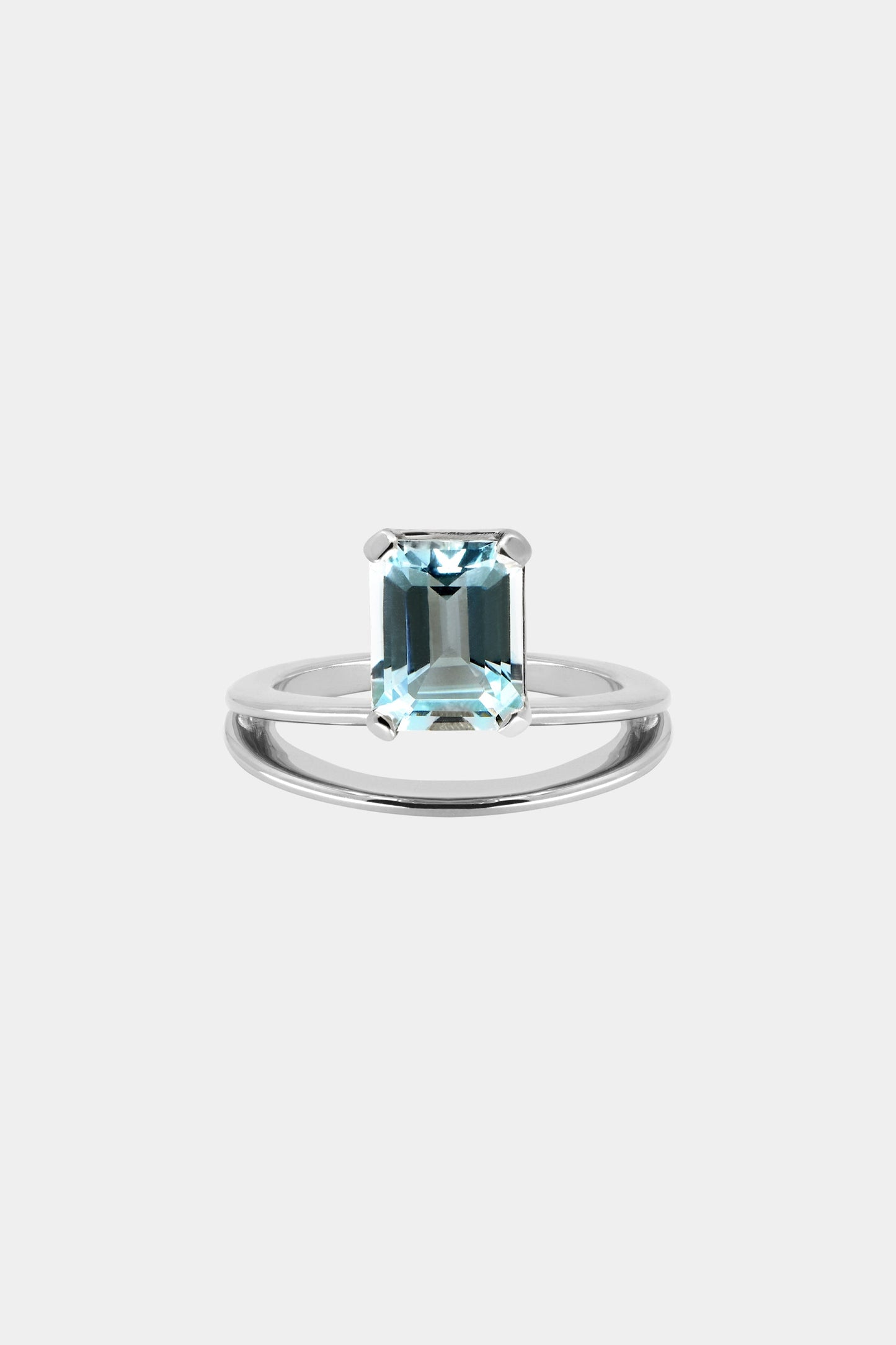 Double Band Gemstone Ring | Silver