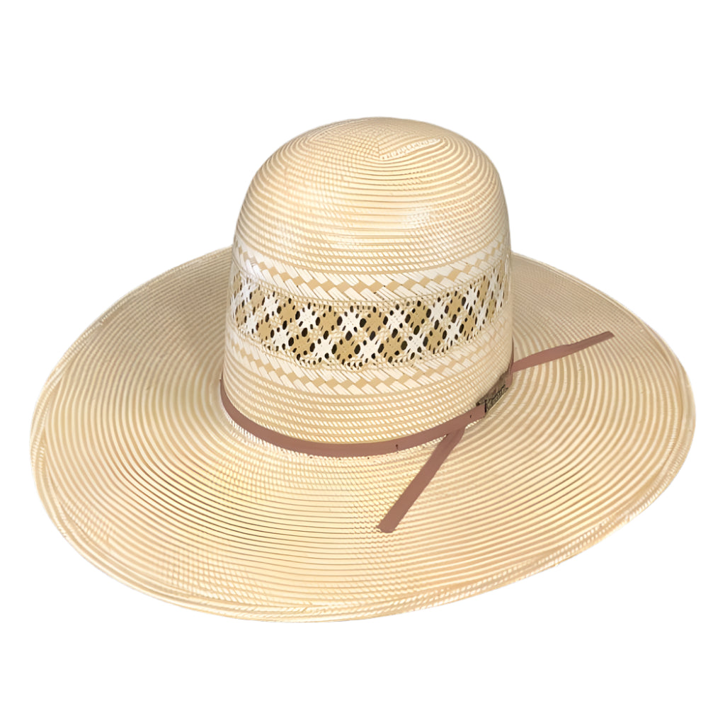 American Two Tone Vented 5" Open Crown Straw Hat