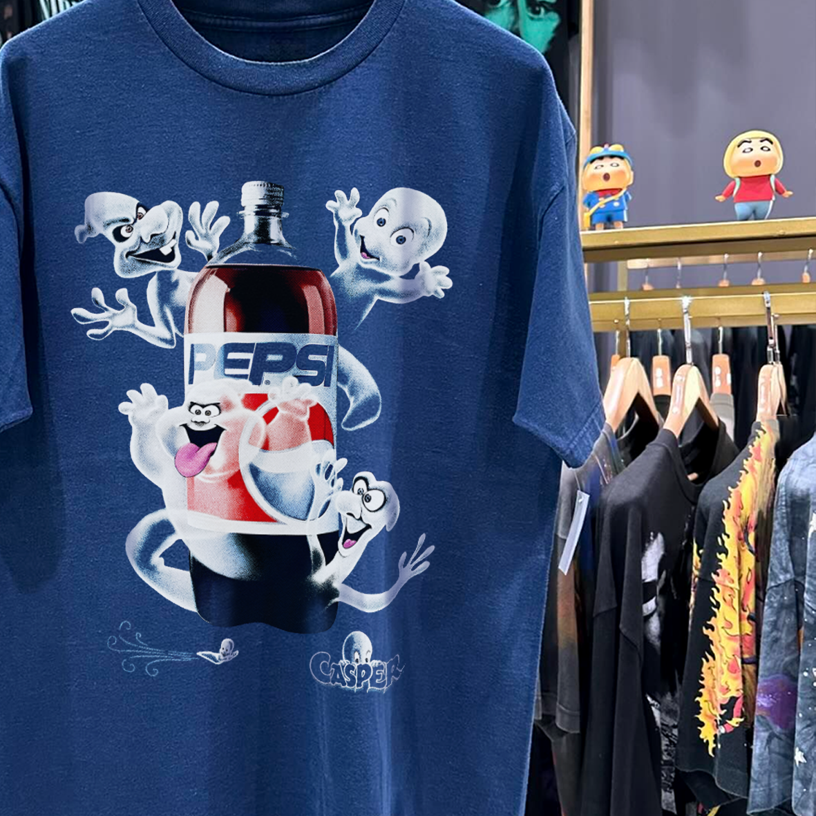 1995 Casper 2 Ltr Pepsi Promo Blue T-Shirt