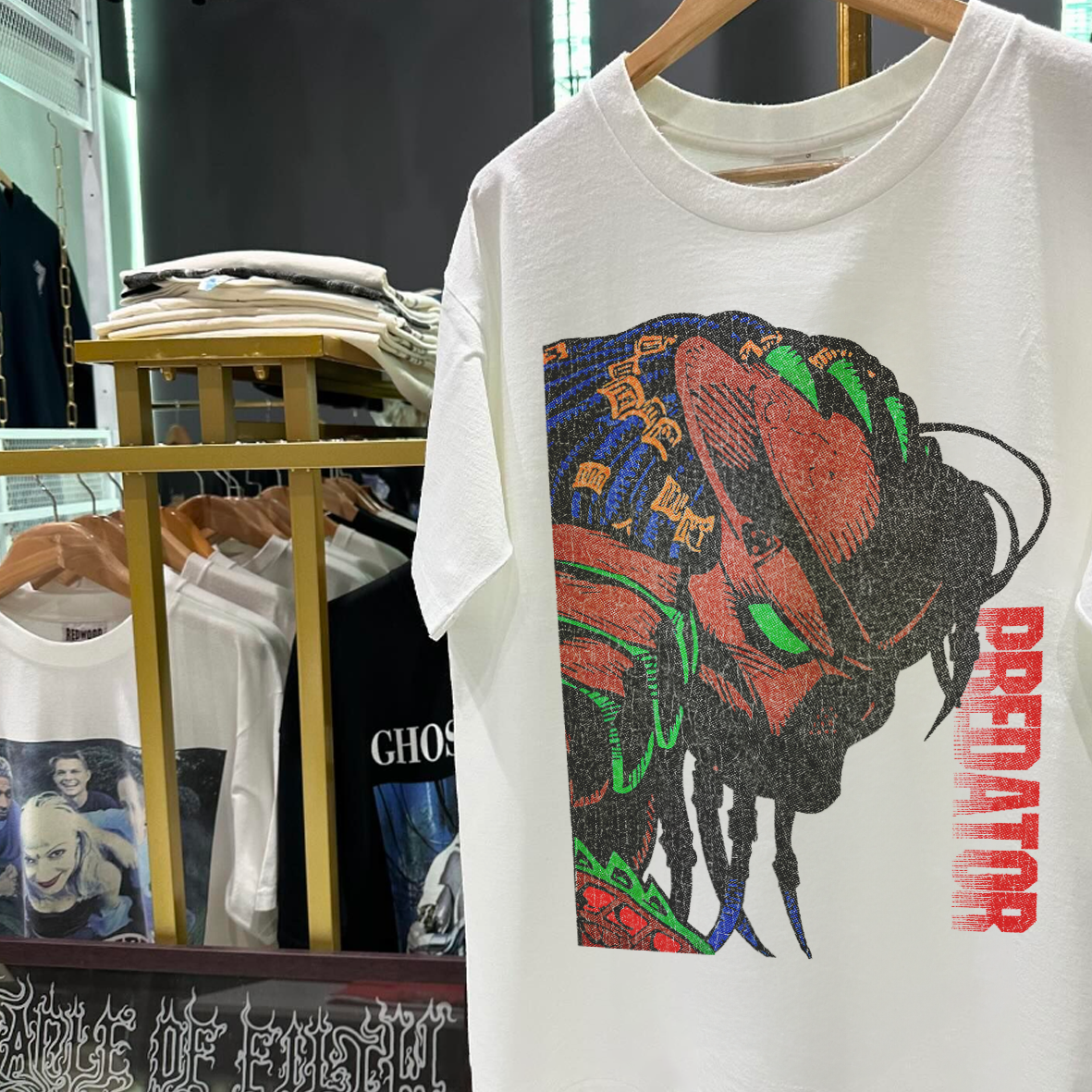 Predator 1995 Rare Promo Vintage Washed White T-Shirt