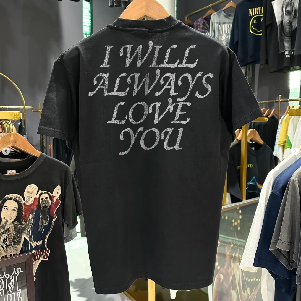 Whtney 82' I Will Always Love You Vintage Washed Black T-Shirt