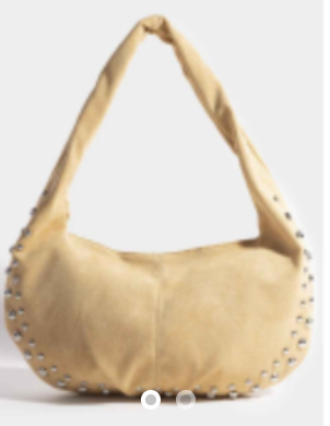 FAME TAN SUEDE STUDDED BAG