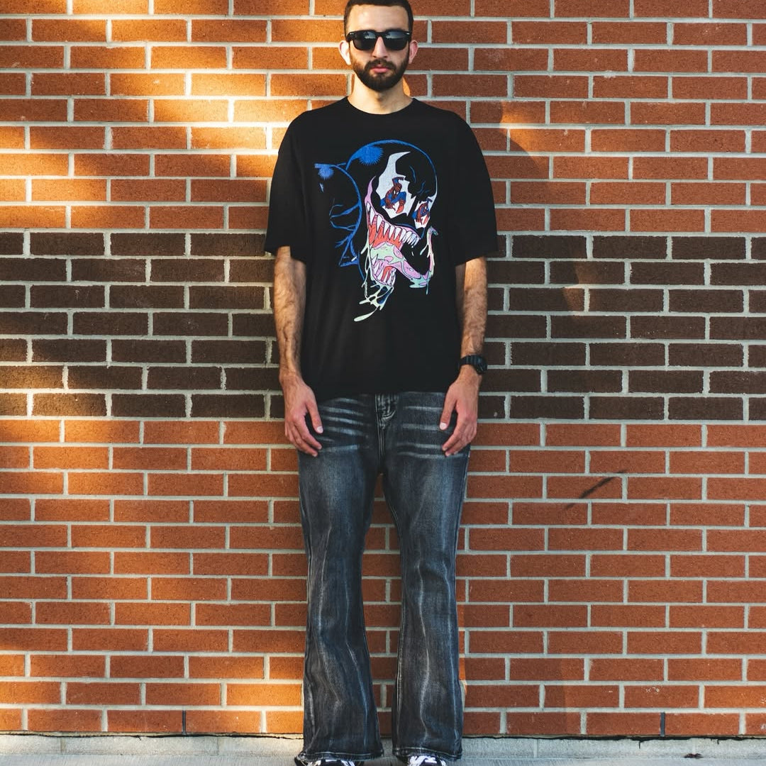 Venom 1995 Spidey Eyes Vintage Washed Black T-Shirt
