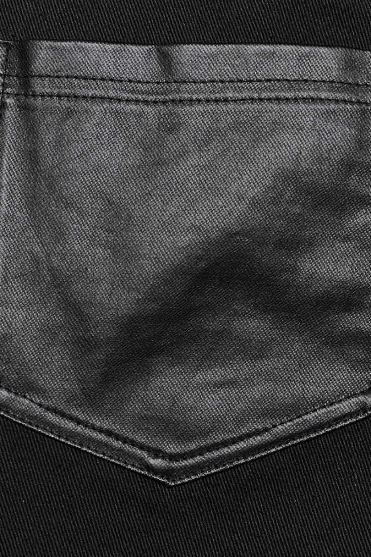 Black Mesh Rivet Women's Punk Flared Pants