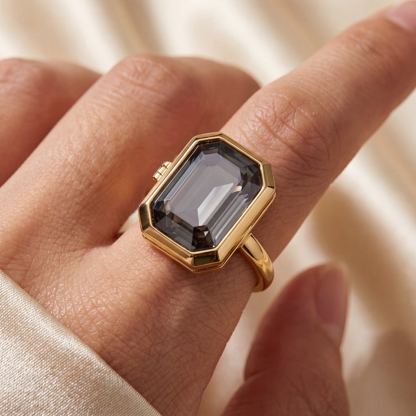 Personalized Cocktail Locket Ring