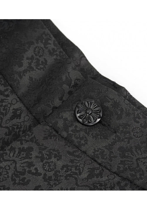 Black Basic Jacquard Diagonal Pocket Three Dimensional Webbing Gothic Mens Pants