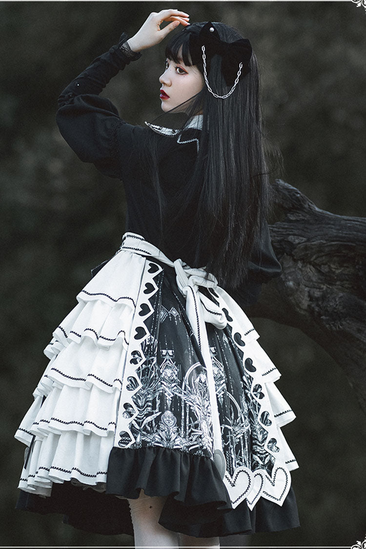 Black Love Eyes Print Retro Classic Lolita OP Dress