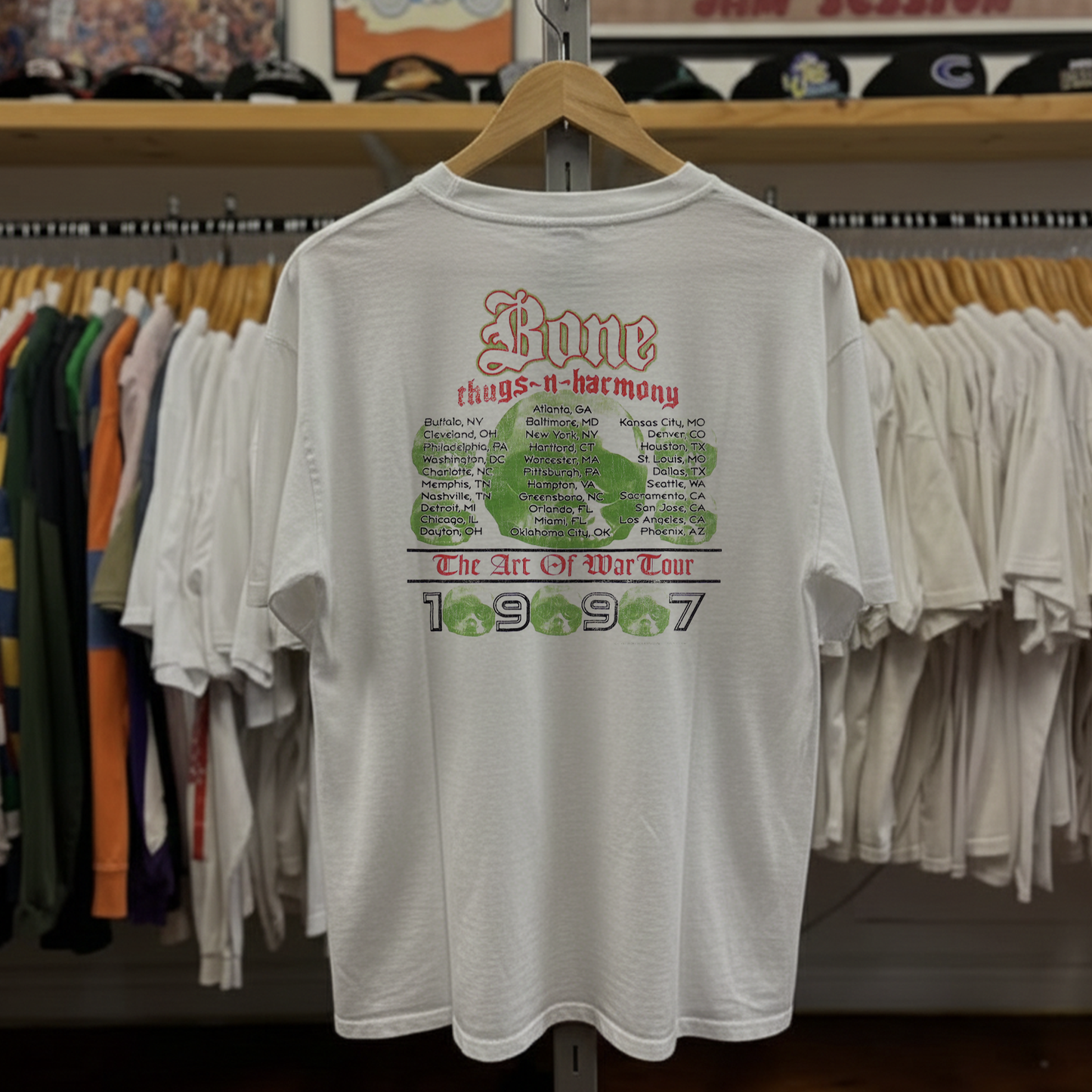 Rare Bone Thugs 'N' Harmony Art Of War Washed White Tee