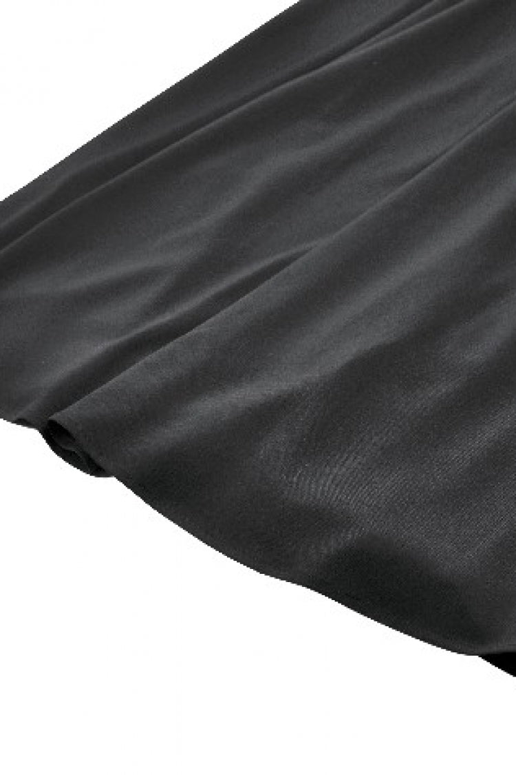 Black High Waisted Floral Printed Lace Mesh Women's Gothic Elegant Long Skirt