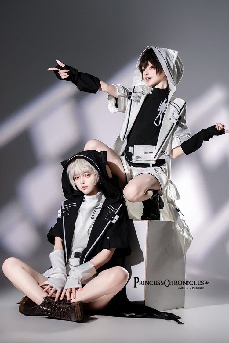 Black Functional Style Ouji Fashion Prince Handsome Lolita Cat Ears Coat