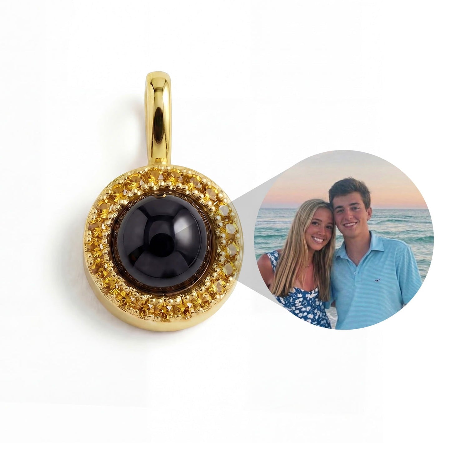 Personalized Birthstone Circle Photo Charm