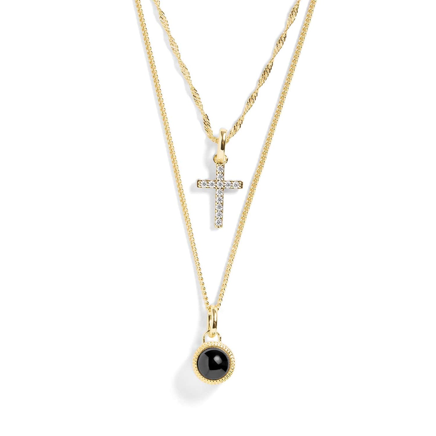 Personalized Cross Layered Necklace