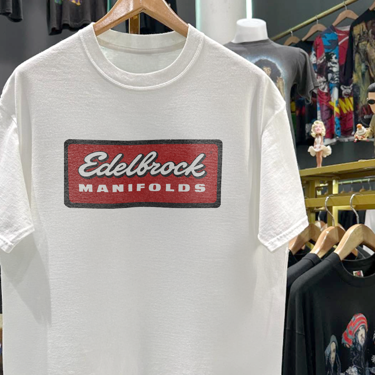 90s Edelbrock Manifolds Rare Washed White T-Shirt
