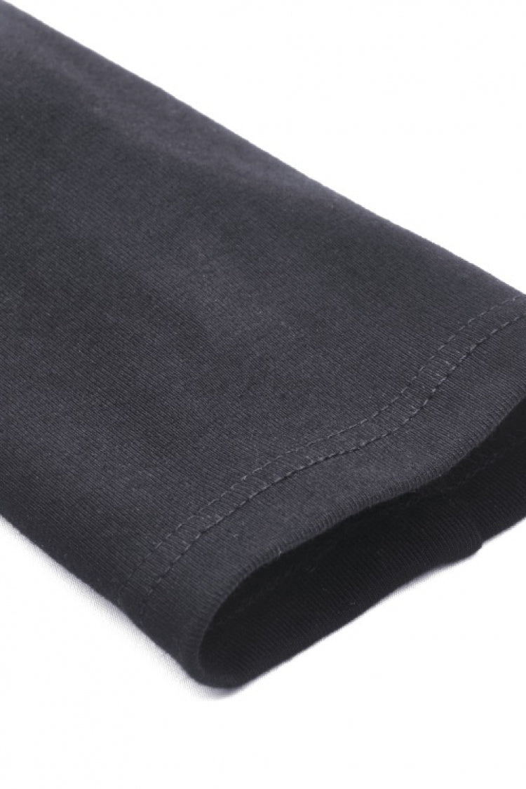 Black Off Shoulder Long Sleeves Cut-Out Buckled Women's Punk Blouse