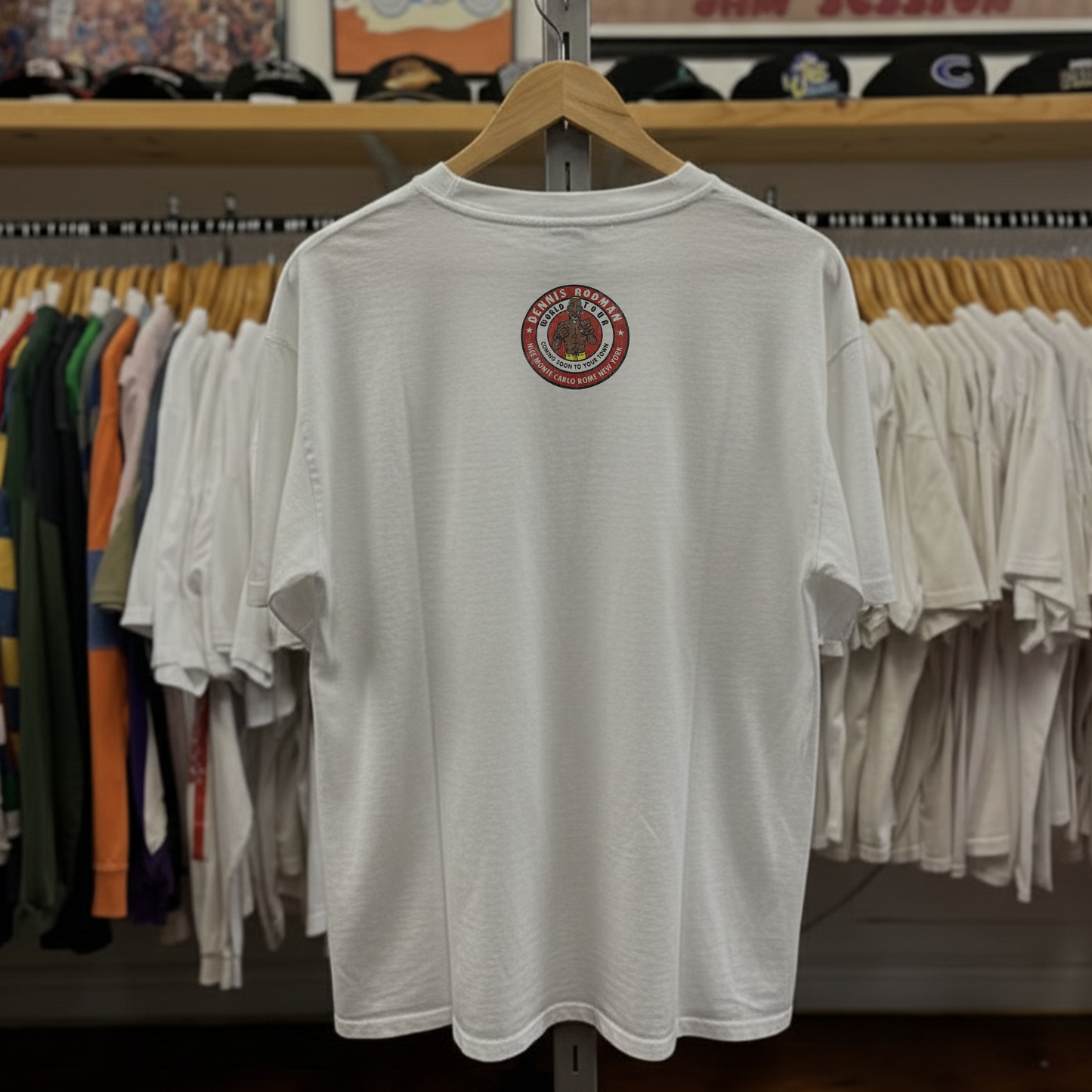 1996 Dennis Rodman World MTV Washed White Tee
