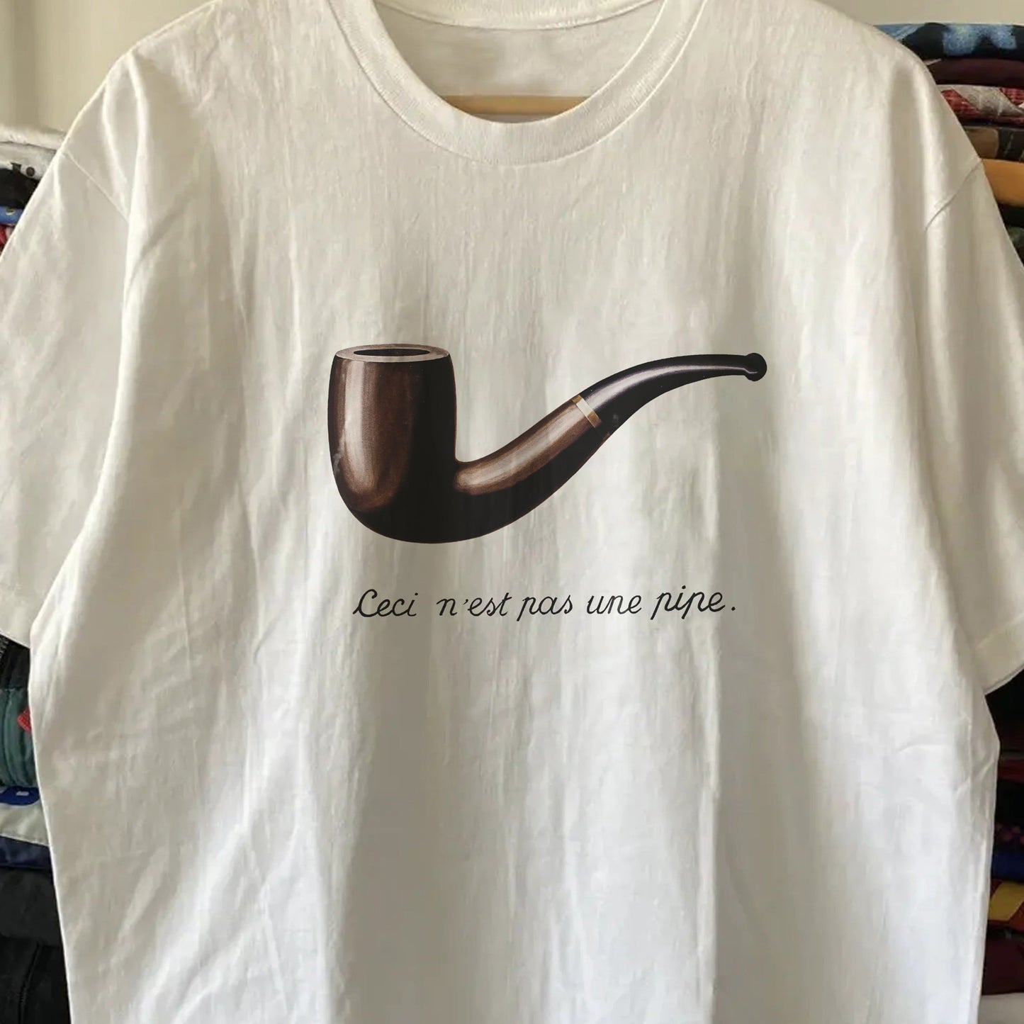 This Is Not A Pipe Washed White T-Shirt