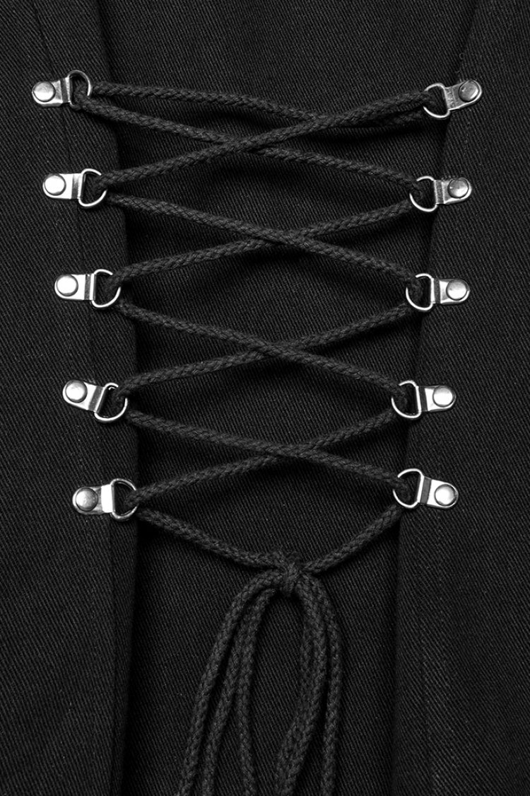 Black Cut-Out Buckled Strappy Spaghetti Men's Punk Vest