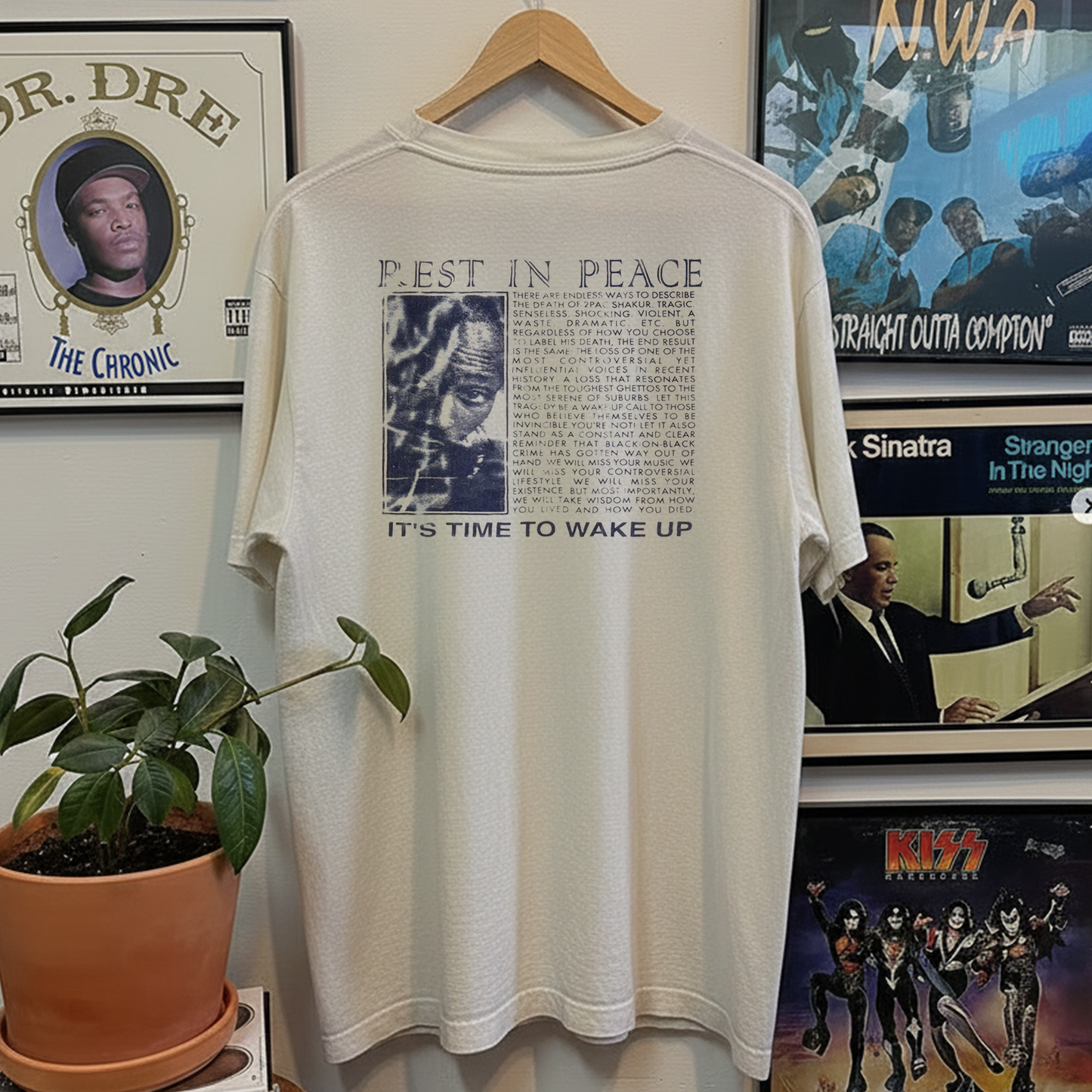 Rare Tupac Shakur Memorial Washed White Tee